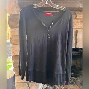 Natori Josie Cozy Black Long Sleeve Women's Top Small